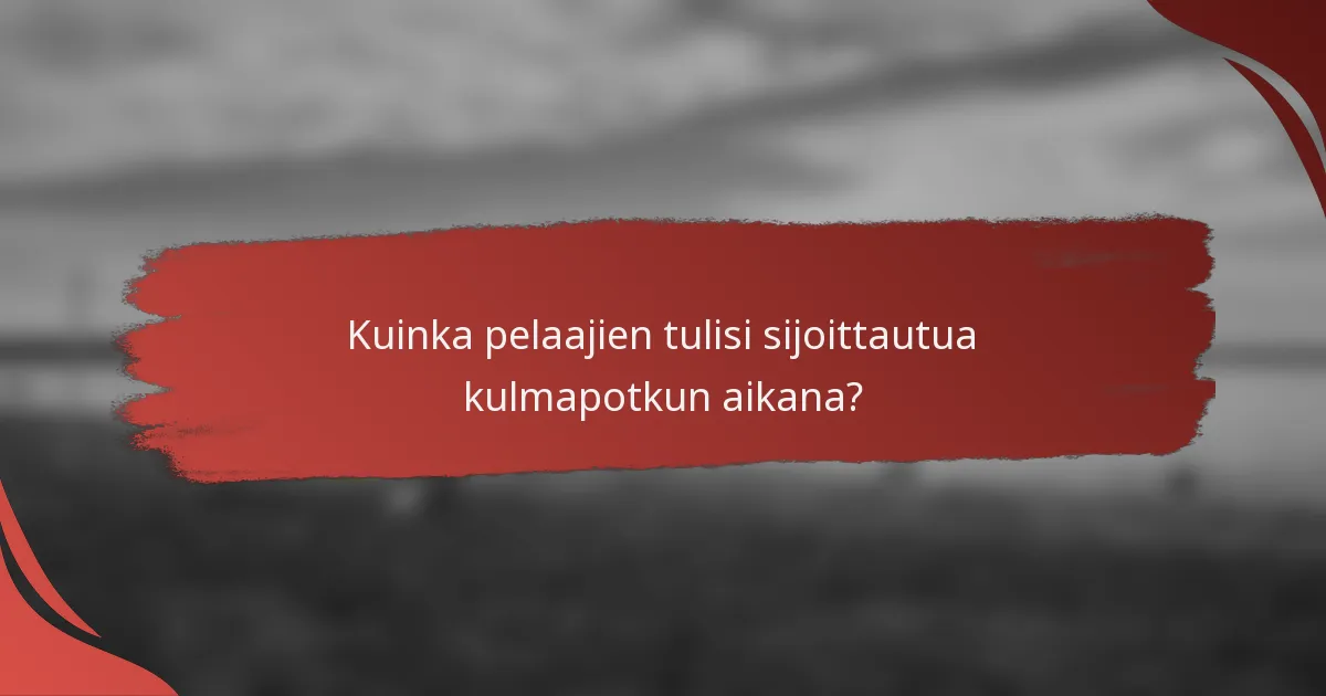 Kuinka pelaajien tulisi sijoittautua kulmapotkun aikana?