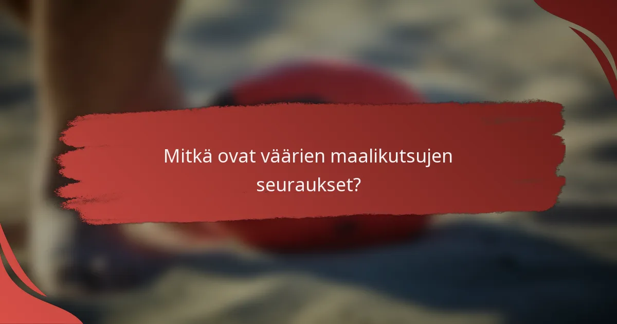 Mitkä ovat väärien maalikutsujen seuraukset?
