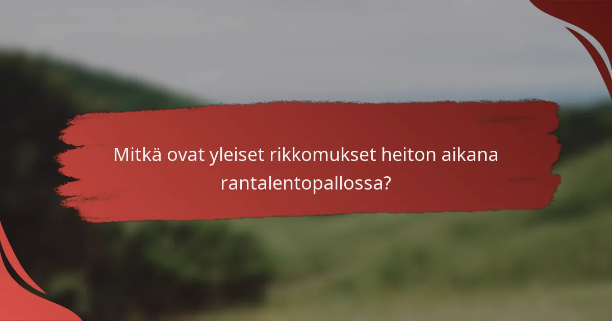 Mitkä ovat yleiset rikkomukset heiton aikana rantalentopallossa?