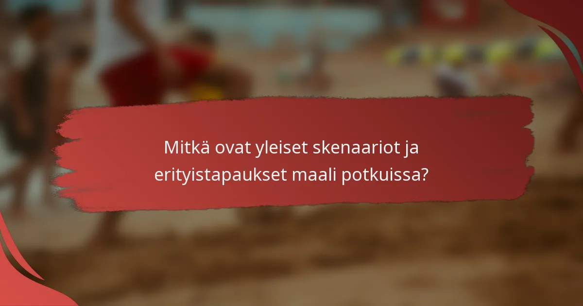 Mitkä ovat yleiset skenaariot ja erityistapaukset maali potkuissa?